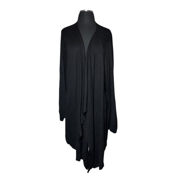 Torrid Open‑Front Cardigan Asymmetrical Long Sleeve Size 6 = 6X Black Office - Picture 1 of 13